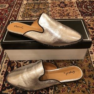 New Silver Slip On Mules Size 8